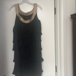 Black Dress with Gold Accents